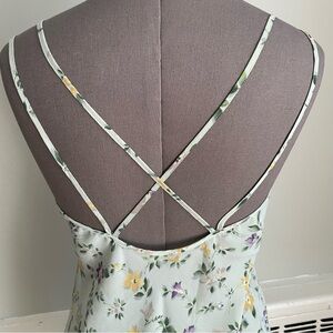 Vintage Michael Kors floral slip dress with criss crossed straps.